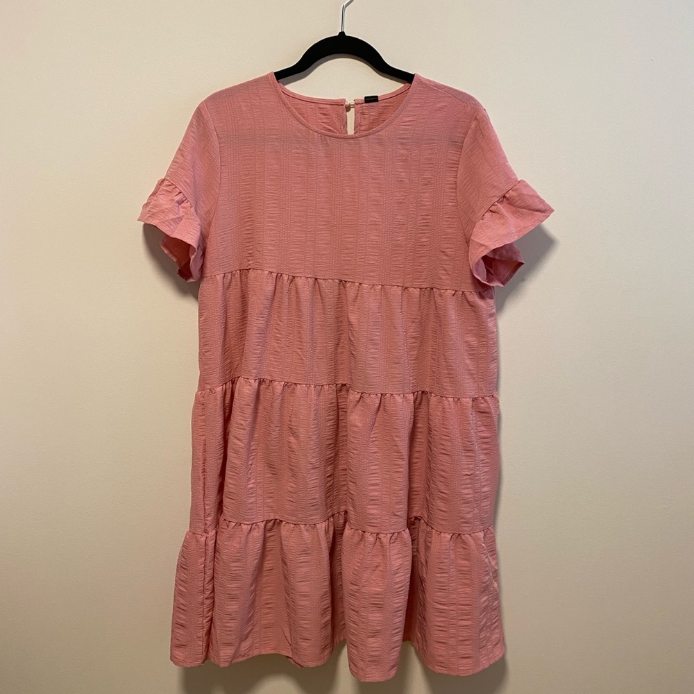 Vintage pink tiered baby doll dress - size M